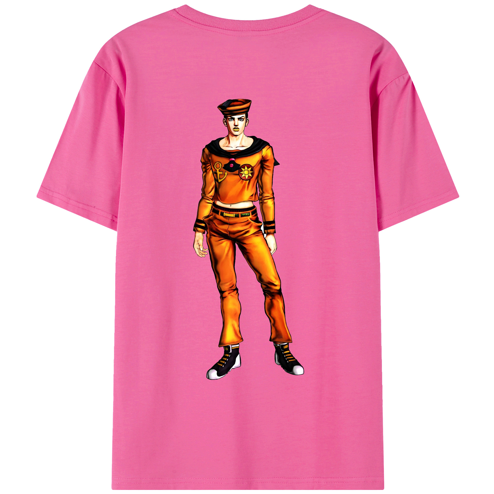 （画像用） ジョジョの奇妙な冒険 東方定助 JoJo's Bizarre Adventure Higashikata Josuke レディース半袖Tシャツ(バックプリント)